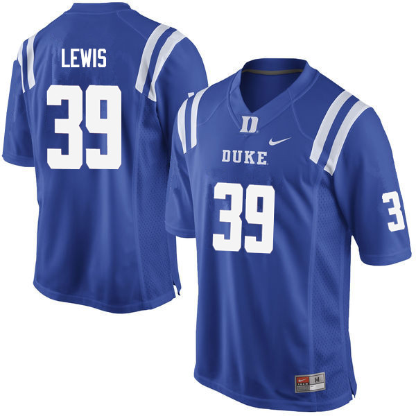 Duke Blue Devils #39 Jeremiah Lewis College Football Jerseys Sale-Blue